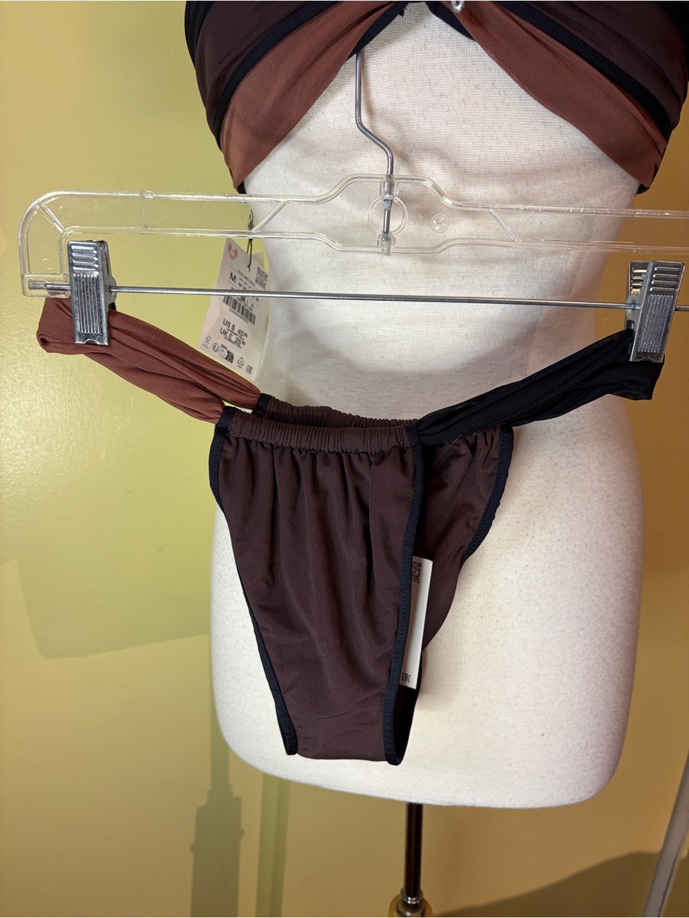 Zara Tulle Two-Piece Bikini Set - Halter Bandeau Top & High-Cut Bottom - Picture 4 of 11